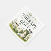 Golfzubehör mit Text auf Grün Serviette (Ecke)