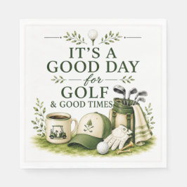Golfzubehör mit Text auf Grün Serviette