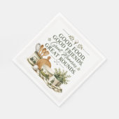 Golfzubehör mit Text auf Grün Serviette (Ecke)