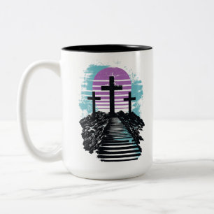 Golgatha Kalvarienberg es ist vollbracht Moderner Zweifarbige Tasse