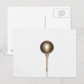 Golgolfball und Abschlag Postkarte (Vorne/Hinten)