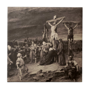 Golgotha-Stätte und Jesus von Munkacsy Fliese