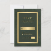 Golgrünen formalen Hochzeit moderne Typografie RSVP Karte (Vorderseite)