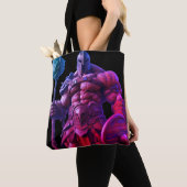 Goliath mit einer Keule auf einer wiederverwendbar Tasche (Von Nahem)