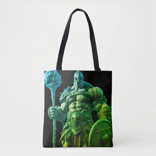 Goliath mit einer keuligen Keule auf einer wiederv Tasche (Vorderseite)