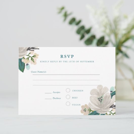 Golitly Floral Wedding RSVP (Stehend Vorderseite)