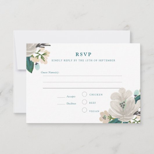 Golitly Floral Wedding RSVP Karte (Vorderseite)