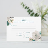 Golitly Floral Wedding RSVP Karte (Stehend Vorderseite)