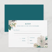 Golitly Floral Wedding RSVP Karte (Vorne/Hinten)
