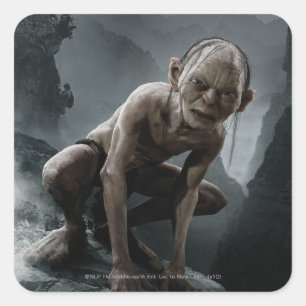 GOLLUM™ auf einem Felsen Quadratischer Aufkleber