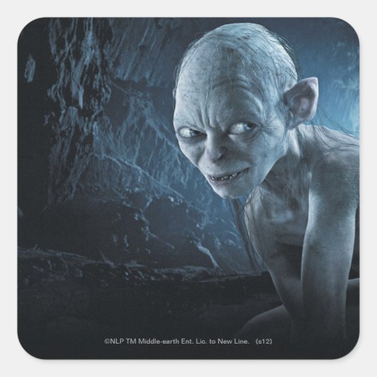 GOLLUM™ in Höhle Quadratischer Aufkleber (Vorderseite)