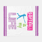 Golly Mädchen - Softball ist mein Leben Fleecedecke (Vorderseite (Horizontal))