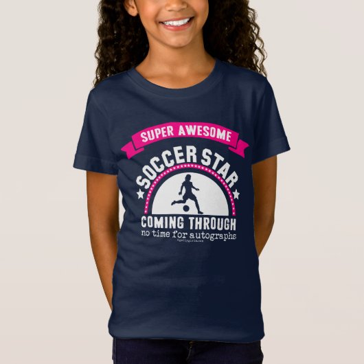 Golly Mädchen: Super fantastischer Fußball-Stern T-Shirt (Vorderseite)