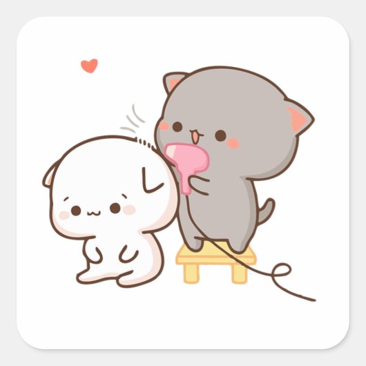 Goma making peach haar Puzzle Aufkleber (Vorderseite)