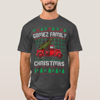 Gomez Familie Ugly Christmas Sweater Red Truck Fun T-Shirt