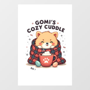 Gomis Cozy Cuddle Vintage Hunde-Decke Design Stör Fensteraufkleber