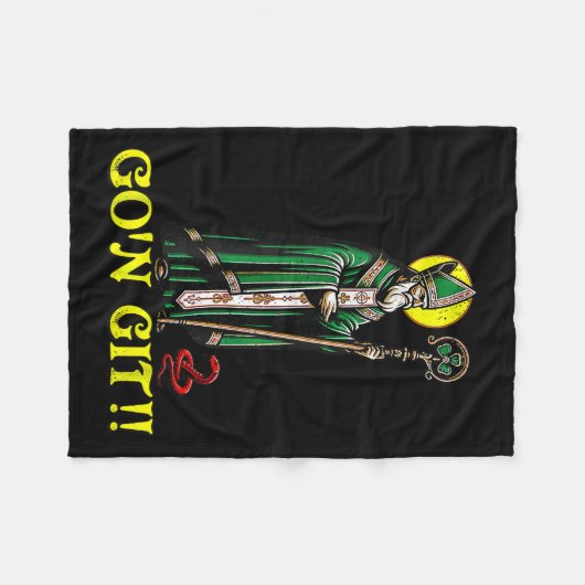 G'on Git Funny St Patricks Day Kleeblatt St Patty Fleecedecke (Vorderseite (Horizontal))
