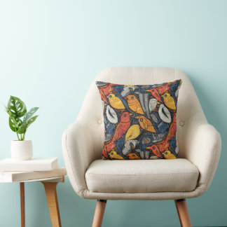 Gond Art - birds Kissen