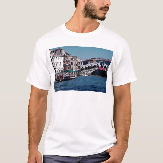 Gondel auf dem Canal Grande, Rialto Brücke, T-Shirt (Vorderseite)
