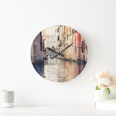 Gondel-Fotografie der Bestimmungsort-| Venedig Große Wanduhr (Zuhause)