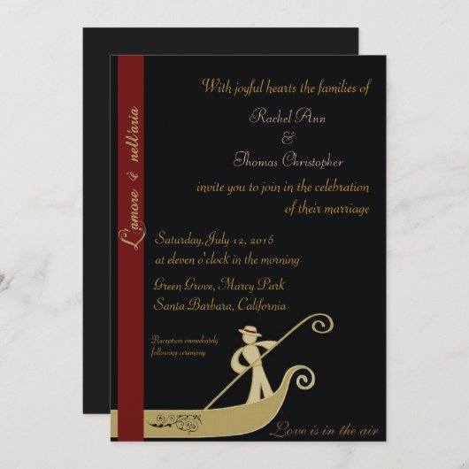 Gondel - Liebe ist in der Luft Einladung (Vorne/Hinten)