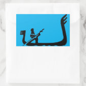 Gondel, Venedig in Blau Rechteckiger Aufkleber (Tasche)