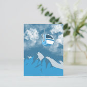 Gondelfahrt | Skiberg Winter Gemälde Postkarte (Stehend Vorderseite)