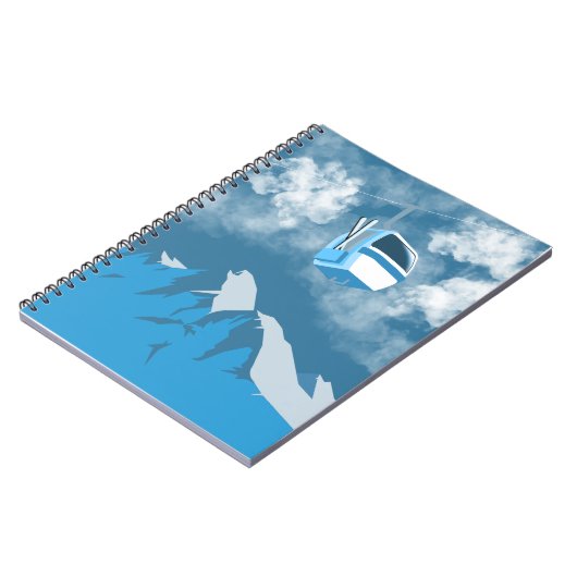 Gondelfahrt | Skiberg Wintergemälde Notizblock (Linke Seite)