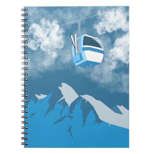 Gondelfahrt | Skiberg Wintergemälde Notizblock (Vorderseite)