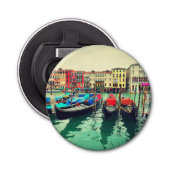 Gondeln am Canale Grande, Venedig, Italien. Retro Flaschenöffner (Vorderseite)
