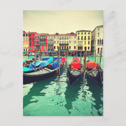 Gondeln am Canale Grande, Venedig, Italien. Retro Postkarte (Vorderseite)