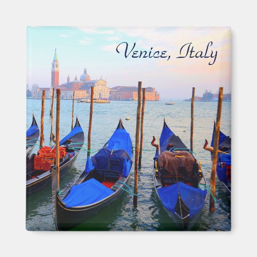 Gondeln am Giudecca-Kanal - Venedig, Italien Magnet (Vorne)