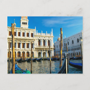 Gondeln am Grand Canal in der Nähe des Dogenpalast Postkarte
