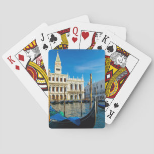 Gondeln am Grand Canal in der Nähe des Dogenpalast Spielkarten