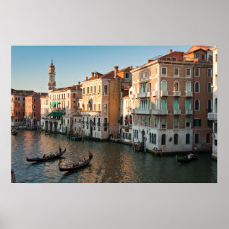 Gondeln am Kanal Venedig Italien Poster