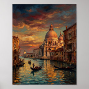 Gondeln auf dem venezianischen Grand Canal bei Son Poster