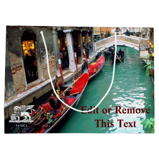 Gondeln auf einem venezianischen Kanal Große Geschenktüte (Rückseite)