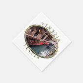 Gondeln auf einem Venezianischen Kanal Serviette (Ecke)