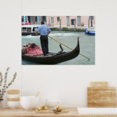 Gondeln im Kanal von Venedig Poster (Küche)