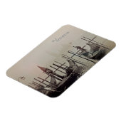 Gondeln im Nebel, Venedig, Italien Magnet (Linke Seite)