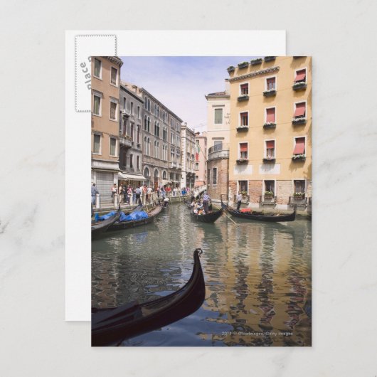 Gondeln in einem Kanal, Venedig, Italien Postkarte (Vorne/Hinten)
