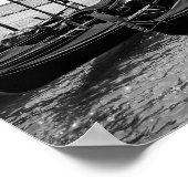 Gondeln in Venedig in Schwarz-Weiß Poster (Ecke)