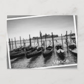 Gondeln in Venedig in Schwarz-Weiß Postkarte (Vorderseite)