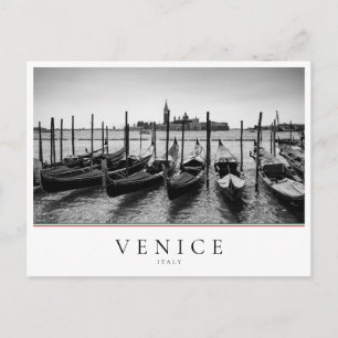 Gondeln in Venedig in Schwarz-Weiß Postkarte
