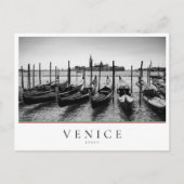 Gondeln in Venedig in Schwarz-Weiß Postkarte (Vorderseite)