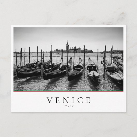 Gondeln in Venedig in Schwarz-Weiß Postkarte (Vorderseite)