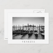 Gondeln in Venedig in Schwarz-Weiß Postkarte (Vorne/Hinten)