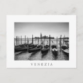 Gondeln in Venedig in Schwarz-Weiß Postkarte (Vorderseite)