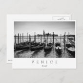 Gondeln in Venedig in Schwarz-Weiß Postkarte (Vorne/Hinten)