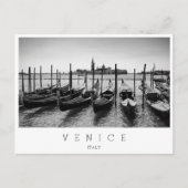 Gondeln in Venedig in Schwarz-Weiß Postkarte (Vorderseite)